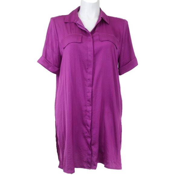 Chico's Colorful XL/16 (3) Long Tunic Shirt Button Down Front Pockets Summer - Picture 1 of 9